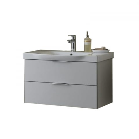Seturi de mobilier si lavoar - Set mobilier suspendat și lavoar Kolpasan Lana 80 cm gri deschis