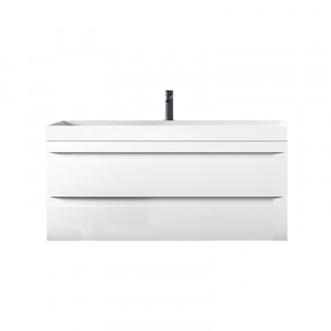 Seturi de mobilier si lavoar - Set mobilier suspendat și lavoar Kolpasan Naomi 100 cm alb