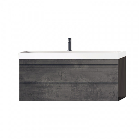 Seturi de mobilier si lavoar - Set mobilier suspendat și lavoar Kolpasan Naomi 100 cm Dark Concrete