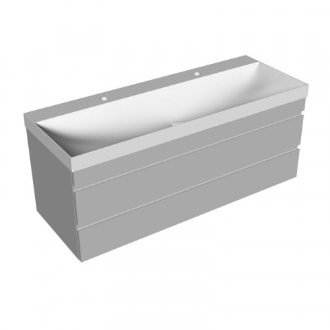 Set mobilier suspendat și lavoar Kolpasan Naomi 120 cm Dark Concrete [2]