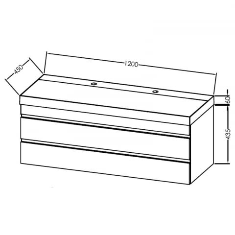 Set mobilier suspendat și lavoar Kolpasan Naomi 120 cm natural wood [4]