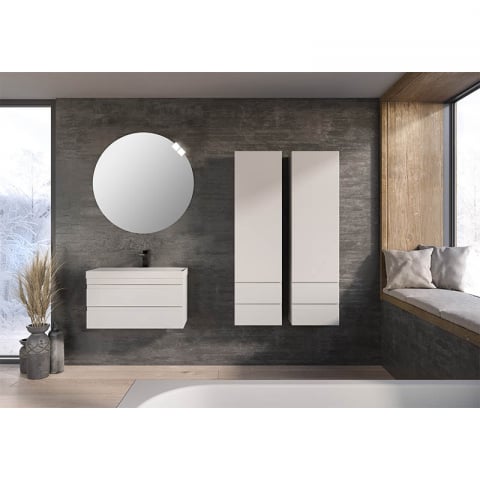 Set mobilier suspendat și lavoar Kolpasan Naomi 80 cm alb [1]