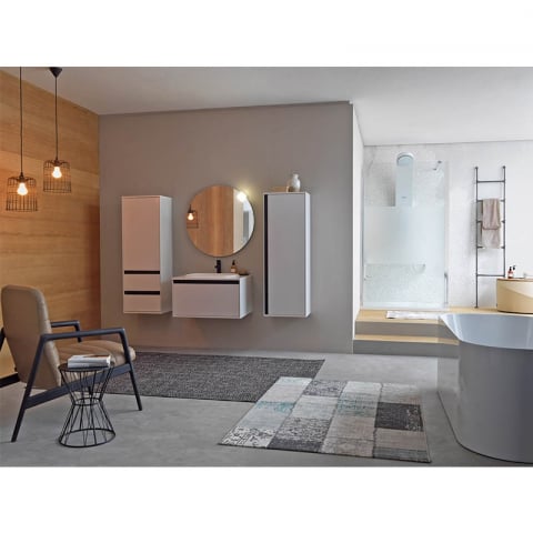 Set mobilier suspendat și lavoar Kolpasan Pandora 110 cm alb lucios [1]