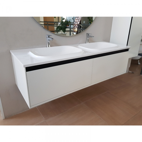 Seturi de mobilier si lavoar - Set mobilier suspendat și lavoar Kolpasan Pandora 150 cm alb