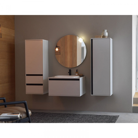 Set mobilier suspendat și lavoar Kolpasan Pandora 75 cm alb [1]