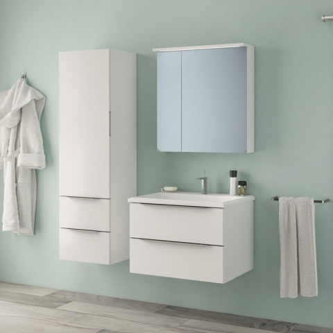 Set mobilier suspendat și lavoar Kolpasan Tara 71 cm alb mat [1]