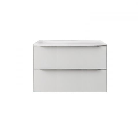 Set mobilier suspendat și lavoar Kolpasan Tara 71 cm alb mat [2]