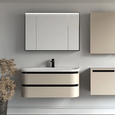 Seturi de mobilier si lavoar - Set mobilier suspendat și lavoar Kolpasan Vittoria 100 cm bej