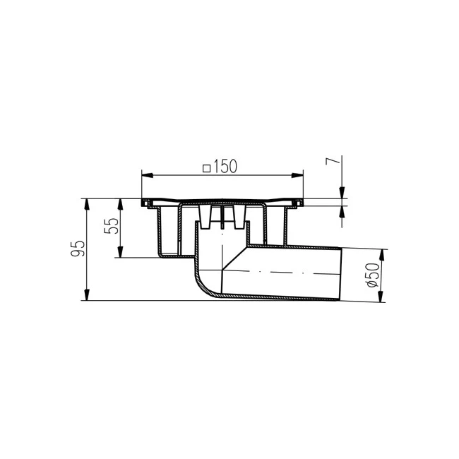 Sifon de pardoseala MCH cu iesire orizontala DN 50/95 - plastic [1]