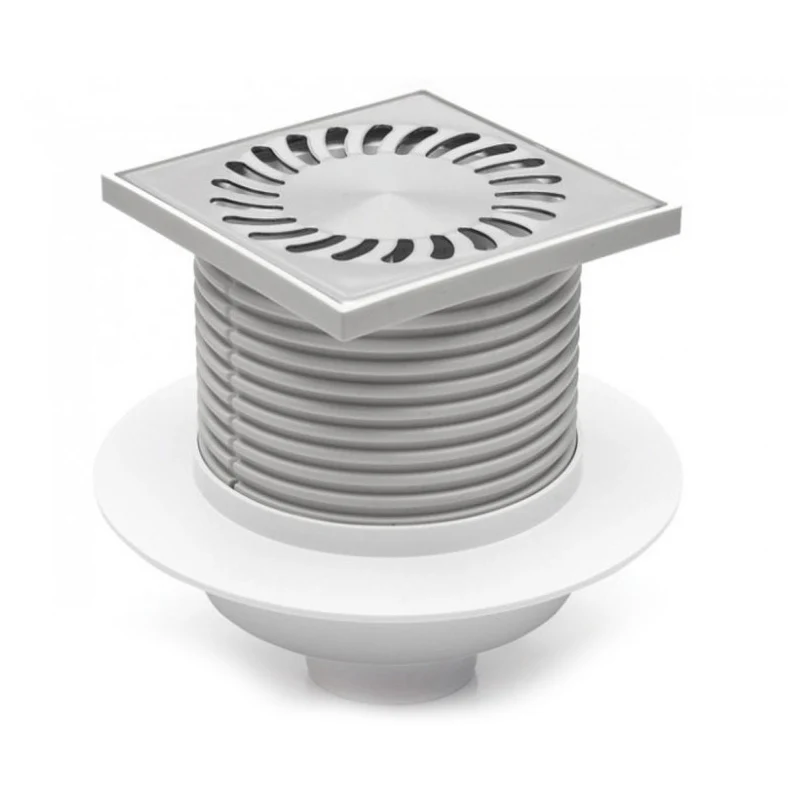 Fitinguri și Racorduri pentru Instalații - Sifon de pardoseala MCH Neptun cu iesire verticala DN 50/H reglabil, rectangular, cu guler/flansa