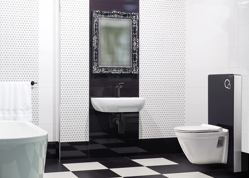 Sistem WC montat pe perete pentru toalete suspendate, negru, Slovarm [3]