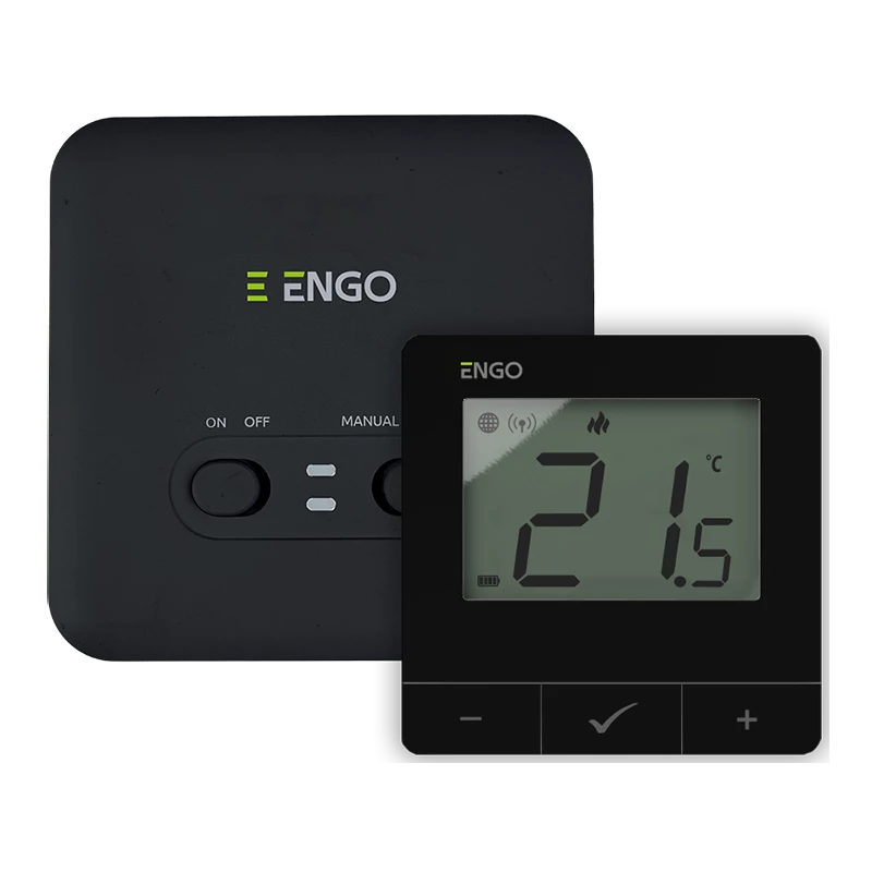 Termostate - Termostat Wi-Fi Fără Fir Negru – Control prin Internet și Aplicația ENGO Smart