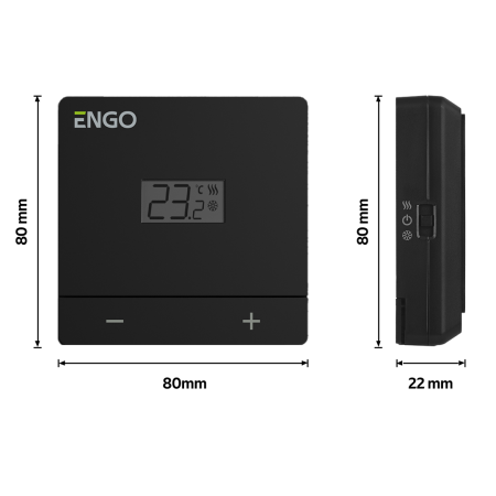 Termostat de camera aparent ENGO EASY cu fir, negru , 230V [1]