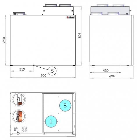 Ventilatie cu recuperare de caldura Nilan Combi 302 Polar Top [2]