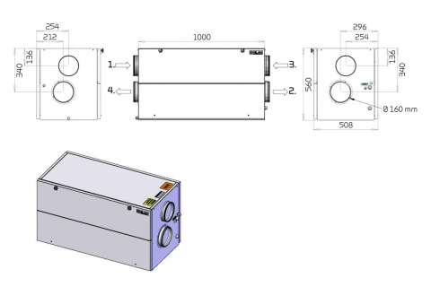Ventilatie cu recuperare de caldura Nilan Comfort 300 L/R [3]