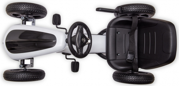 Kart Mercedes cu pedale pentru copii, roti cauciuc Eva, alb [8]