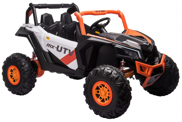 Masinuta electrica UTV Premier Dune, 24V, roti cauciuc EVA, 2 locuri, scaun piele ecologica, portocaliu [5]