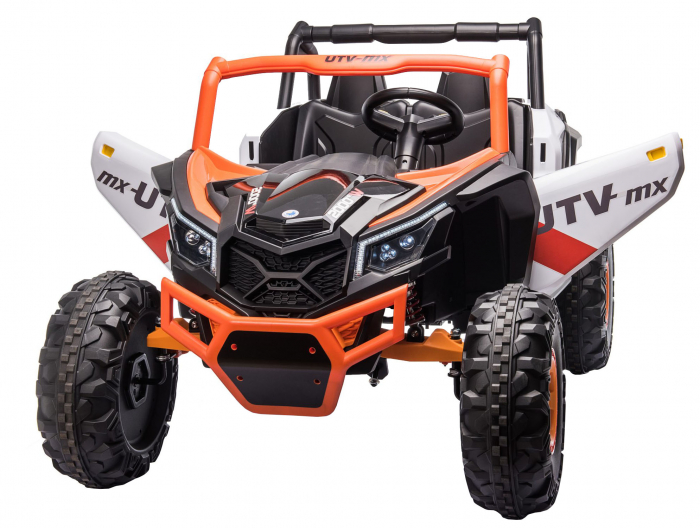 Masinuta electrica UTV Premier Dune, 24V, roti cauciuc EVA, 2 locuri, scaun piele ecologica, portocaliu [7]