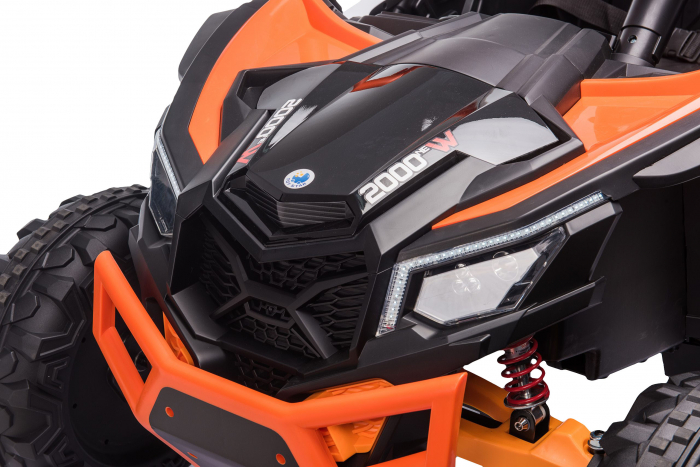 Masinuta electrica UTV Premier Dune, 24V, roti cauciuc EVA, 2 locuri, scaun piele ecologica, portocaliu [8]