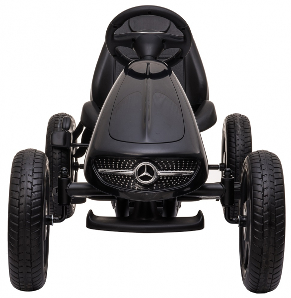 Kart Mercedes cu pedale pentru copii, roti cauciuc Eva, negru [6]