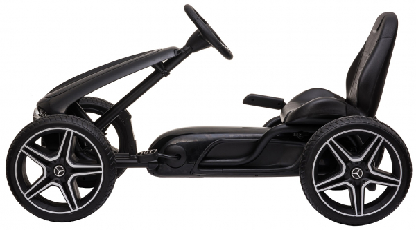 Kart Mercedes cu pedale pentru copii, roti cauciuc Eva, negru [2]
