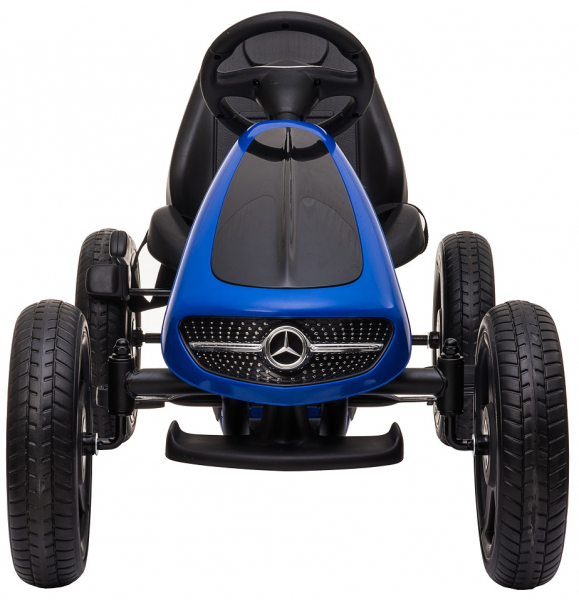 Kart Mercedes cu pedale pentru copii, roti cauciuc Eva, albastru [7]