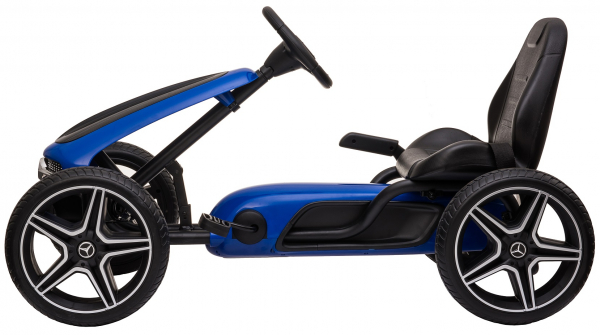 Kart Mercedes cu pedale pentru copii, roti cauciuc Eva, albastru [2]