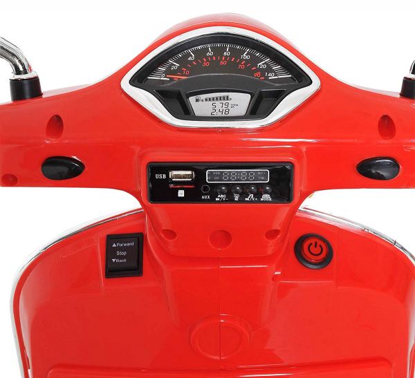Scooter electric cu 2 roti Premier Vespa GTS Super, 12V, MP3, roti ajutatoare, rosu [9]