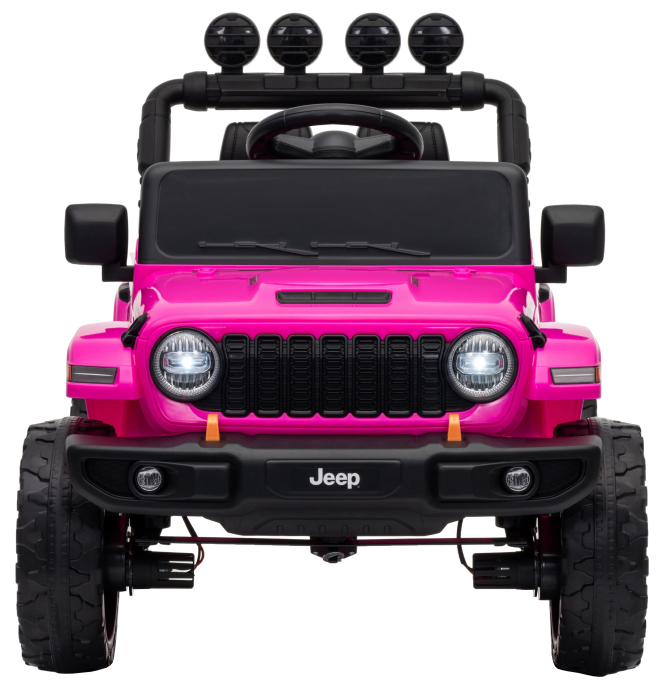 Masinuta electrica 4x4 Premier Mini Jeep Wrangler Rubicon, 12V, roti cauciuc EVA, scaun piele ecologica, 101x59x65 cm, roz [4]