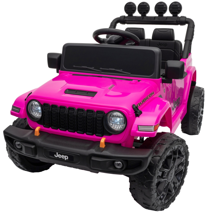 Masinuta electrica 4x4 Premier Mini Jeep Wrangler Rubicon, 12V, roti cauciuc EVA, scaun piele ecologica, 101x59x65 cm, roz [18]