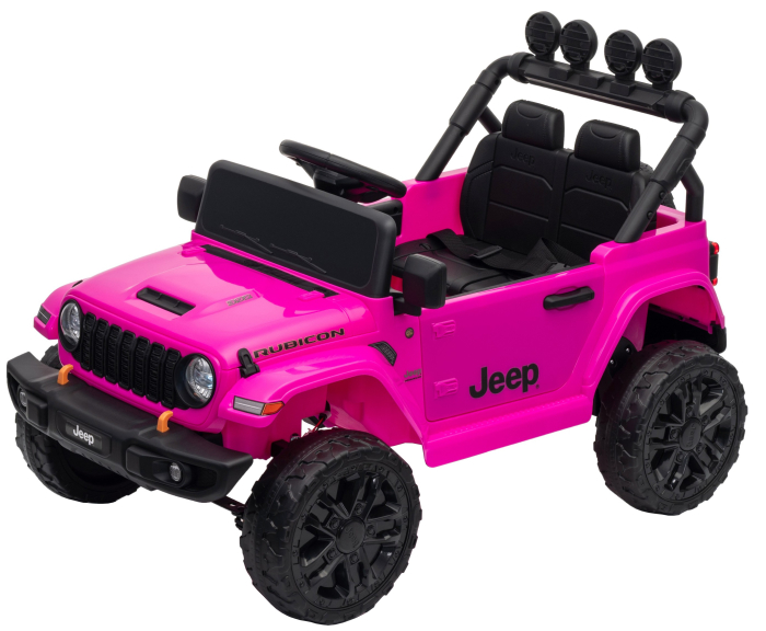 Masinuta electrica 4x4 Premier Mini Jeep Wrangler Rubicon, 12V, roti cauciuc EVA, scaun piele ecologica, 101x59x65 cm, roz [17]