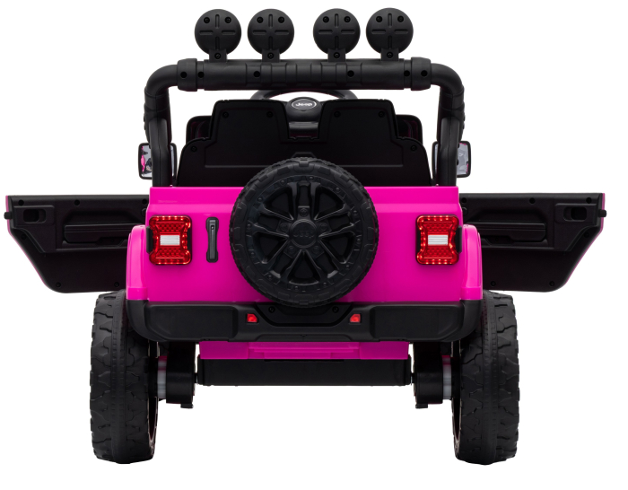 Masinuta electrica 4x4 Premier Mini Jeep Wrangler Rubicon, 12V, roti cauciuc EVA, scaun piele ecologica, 101x59x65 cm, roz [15]