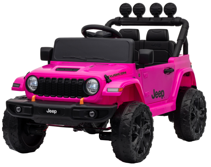 Masinuta electrica 4x4 Premier Mini Jeep Wrangler Rubicon, 12V, roti cauciuc EVA, scaun piele ecologica, 101x59x65 cm, roz [3]