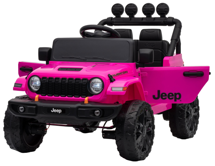 Masinuta electrica 4x4 Premier Mini Jeep Wrangler Rubicon, 12V, roti cauciuc EVA, scaun piele ecologica, 101x59x65 cm, roz [14]