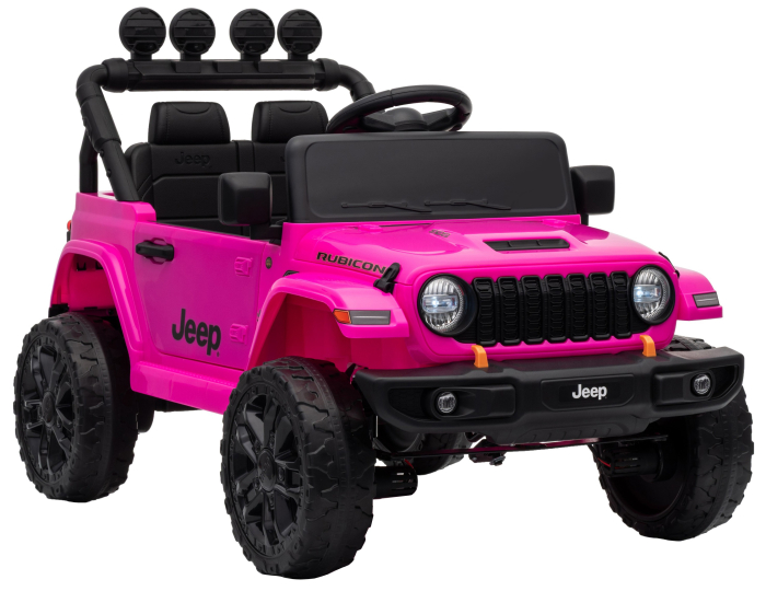 Masinuta electrica 4x4 Premier Mini Jeep Wrangler Rubicon, 12V, roti cauciuc EVA, scaun piele ecologica, 101x59x65 cm, roz [11]
