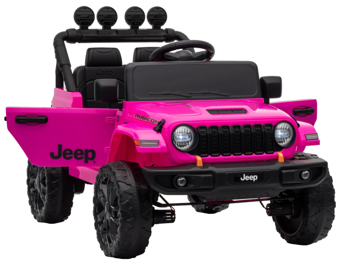 Masinuta electrica 4x4 Premier Mini Jeep Wrangler Rubicon, 12V, roti cauciuc EVA, scaun piele ecologica, 101x59x65 cm, roz [16]