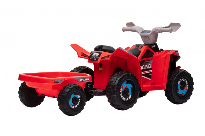 ATV electric cu remorca Premier Beach, 6V, rosu [7]