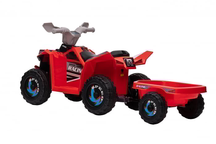 ATV electric cu remorca Premier Beach, 6V, rosu [4]