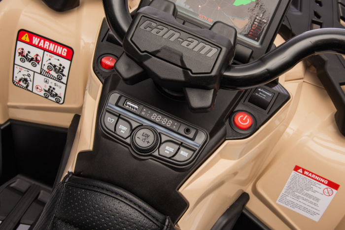 ATV electric Premier 4x4 Can-Am Outlander, 2 copii, 24V, roti cauciuc EVA, bej [29]
