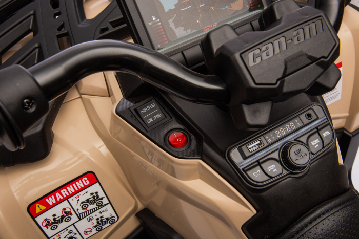 ATV electric Premier 4x4 Can-Am Outlander, 2 copii, 24V, roti cauciuc EVA, bej [30]