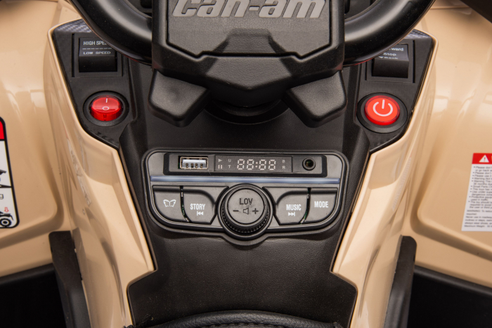 ATV electric Premier 4x4 Can-Am Outlander, 2 copii, 24V, roti cauciuc EVA, bej [28]