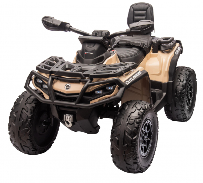 ATV electric Premier 4x4 Can-Am Outlander, 2 copii, 24V, roti cauciuc EVA, bej [14]