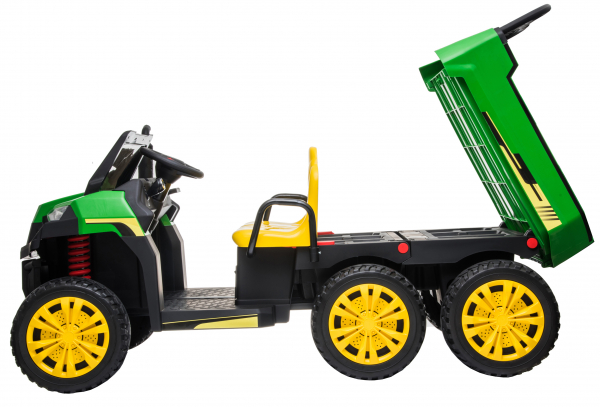 Buggy electric cu bena pentru 2 copii Premier 4x4 Hygge Truck, 6 roti cauciuc EVA, scaun piele ecologica, verde [16]