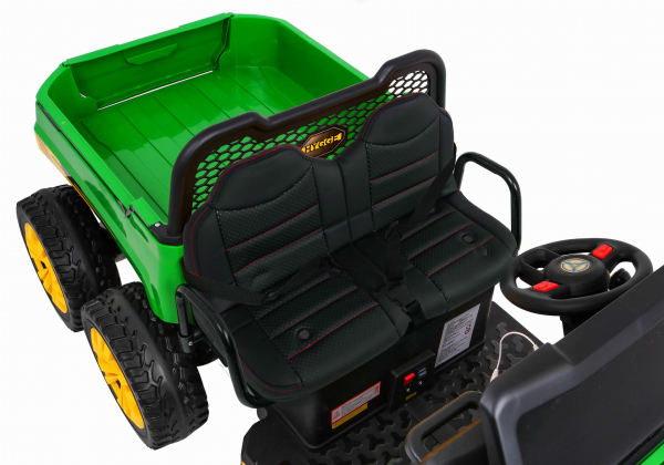 Buggy electric cu bena pentru 2 copii Premier 4x4 Hygge Truck, 6 roti cauciuc EVA, scaun piele ecologica, verde [11]