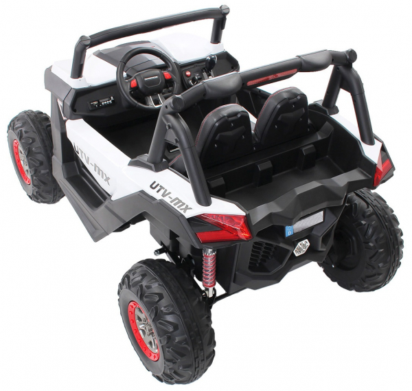 Buggy electric pentru 2 copii Premier 4x4 Superstar, cu 2 baterii, roti cauciuc EVA, scaun piele ecologica, alb [4]