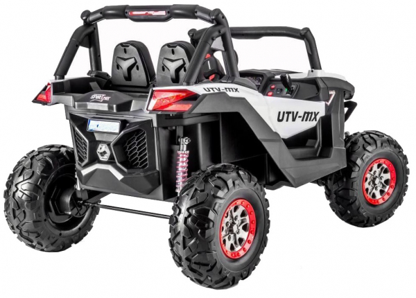 Buggy electric pentru 2 copii Premier 4x4 Superstar, cu 2 baterii, roti cauciuc EVA, scaun piele ecologica, alb [7]