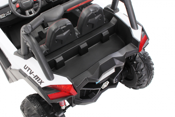 Buggy electric pentru 2 copii Premier 4x4 Superstar, cu 2 baterii, roti cauciuc EVA, scaun piele ecologica, alb [8]