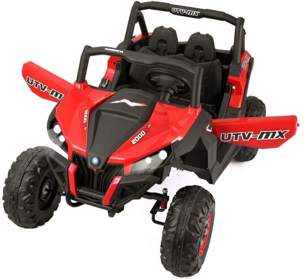 Buggy electric pentru 2 copii Premier 4x4 Superstar, cu 2 baterii, roti cauciuc EVA, scaun piele ecologica, rosu [6]