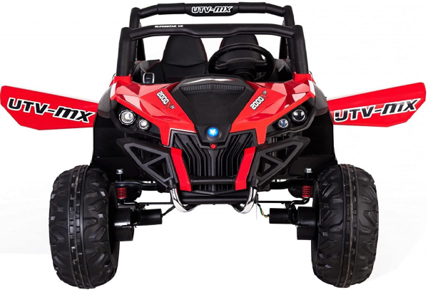 Buggy electric pentru 2 copii Premier 4x4 Superstar, cu 2 baterii, roti cauciuc EVA, scaun piele ecologica, rosu [5]