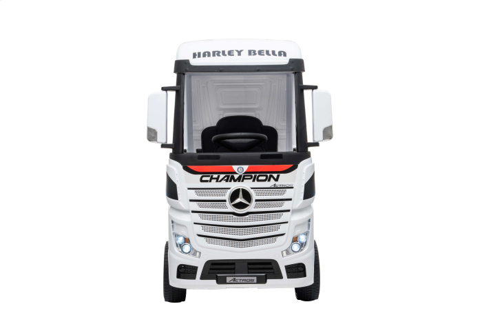 Camion electric Premier Mercedes Actros cu 2 baterii, 4x4, roti cauciuc EVA, scaun piele ecologica, alb [2]